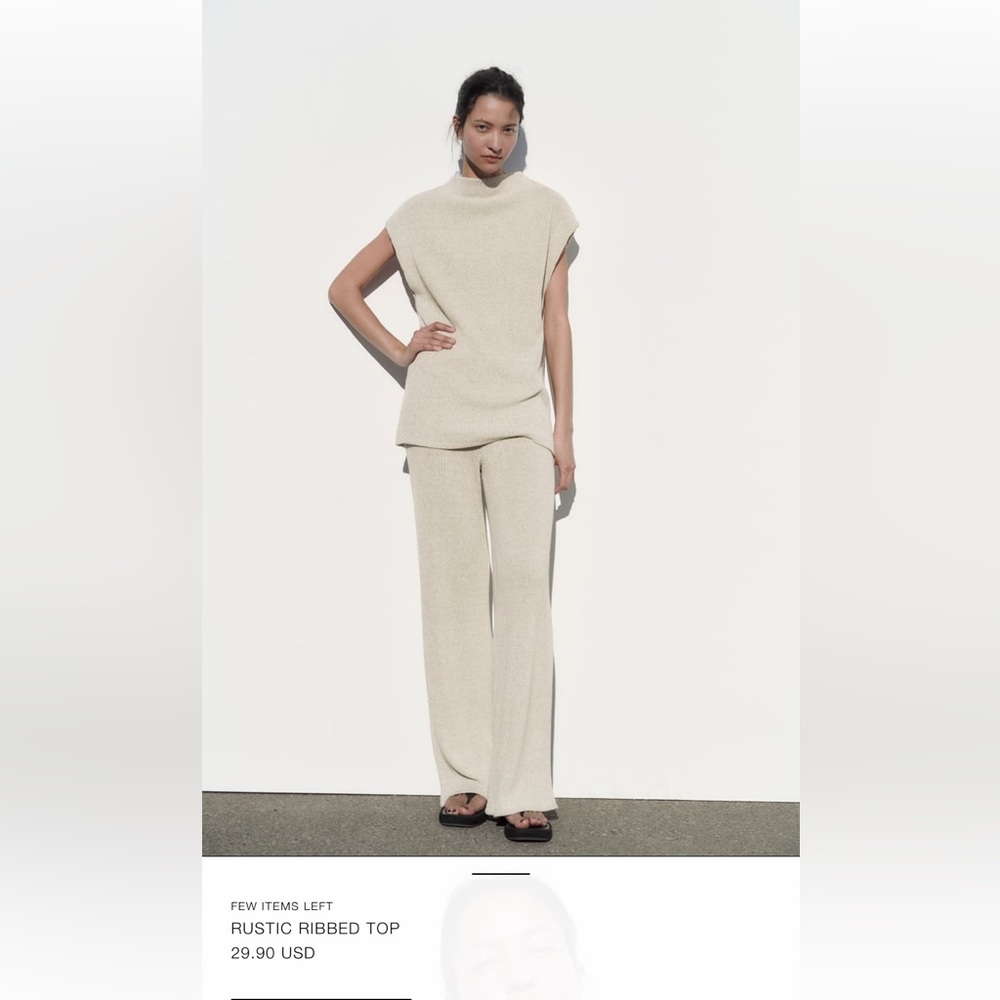 ZARA rustic ribbed set